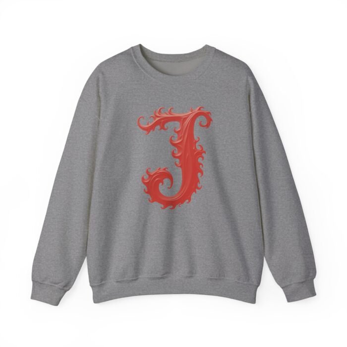 Stylish Initial J Monogram Crewneck Sweatshirt for Unisex - Cozy Casual Wear - Image 16