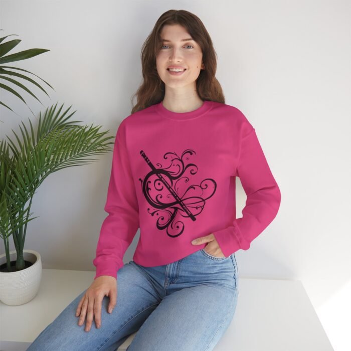 Musical Flute Crewneck Sweatshirt | Cozy Winter Wear, Unisex Sweatshirt, Casual Style, Gift for Her, Music Lover's Apparel - Image 4