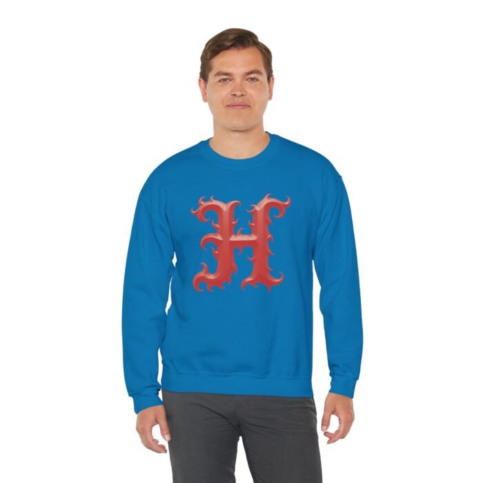 Stylish Initial Letter H - Print Unisex Crewneck Sweatshirt - Image 3