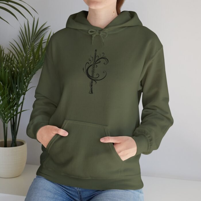 Chic Unisex Hooded Sweatshirt with Clarinet Design - Cozy Pullover for Everyday Wear, Gift for Friends and Family, Perfect for Casual - Image 5