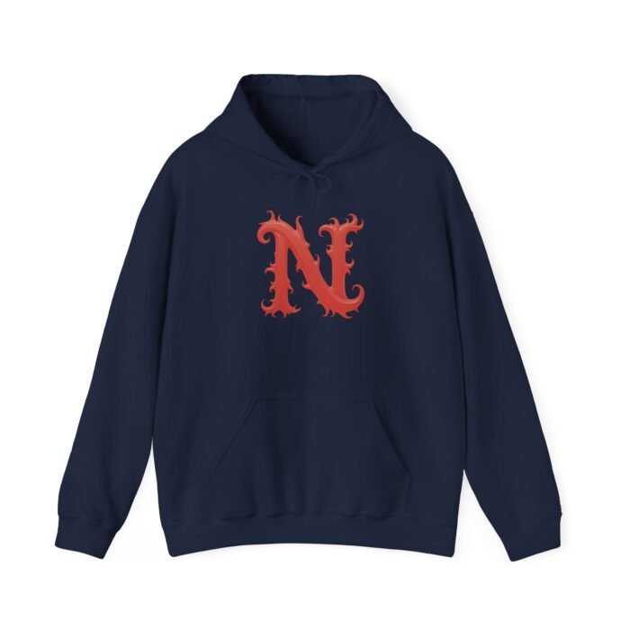 Custom Monogram Letter N - Hooded Sweatshirt for Men and Women - Image 18