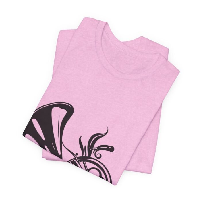 Musical French Horn Tees for Music Lovers, Perfect for Concerts, Gifts for Musicians, Casual Wear, Unique Graphic T-Shirts - Image 3