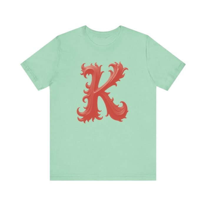 Monogram Initial Letter K Design Unisex Tee - Stylish Initial T-Shirt for Everyday Wear - Image 18