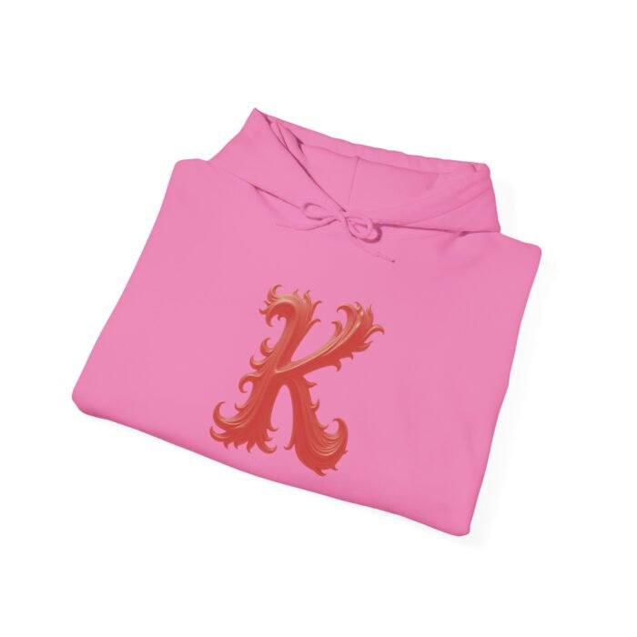 Personalized Monogram Letter K - Heavy Blend Hooded Sweatshirt - Image 3