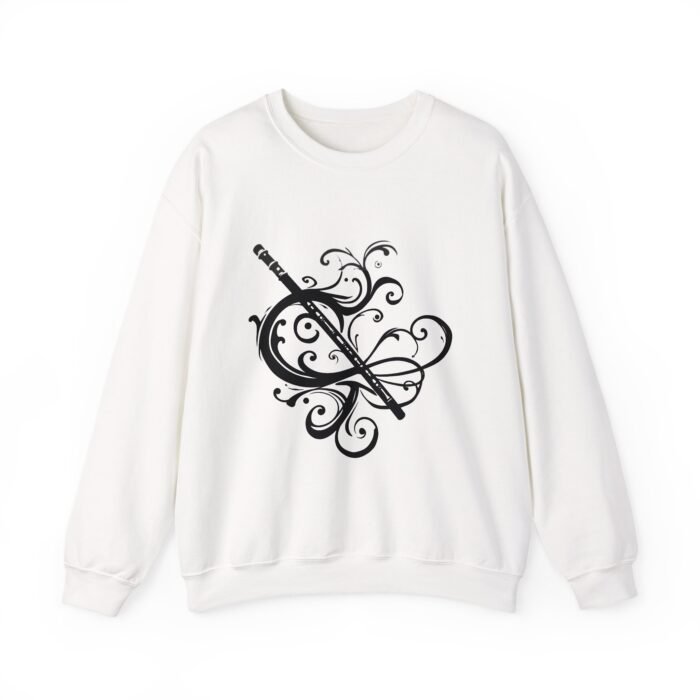 Musical Flute Crewneck Sweatshirt | Cozy Winter Wear, Unisex Sweatshirt, Casual Style, Gift for Her, Music Lover's Apparel - Image 6