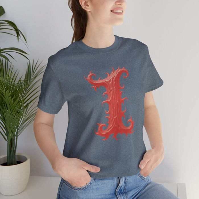Monogram Initial Letter I Design Unisex Jersey Tee - Perfect for Creative Souls - Image 4