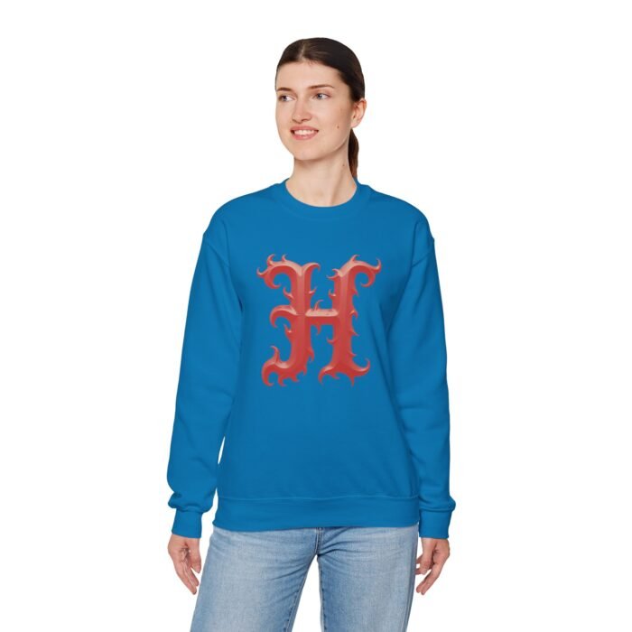 Stylish Initial Letter H - Print Unisex Crewneck Sweatshirt - Image 4