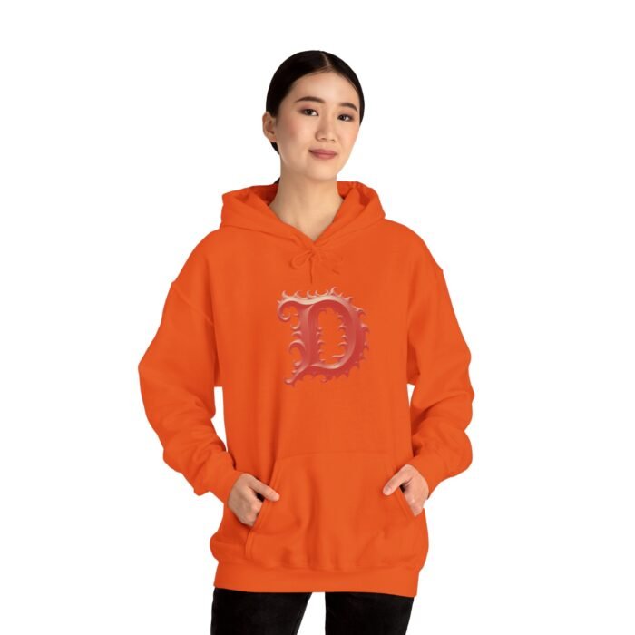 Chic Graphic Hoodie with Bold Letter D - Unisex Heavy Blend™ - Image 4