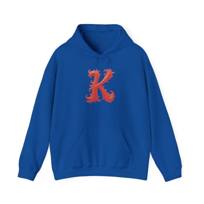 Personalized Monogram Letter K - Heavy Blend Hooded Sweatshirt - Image 18