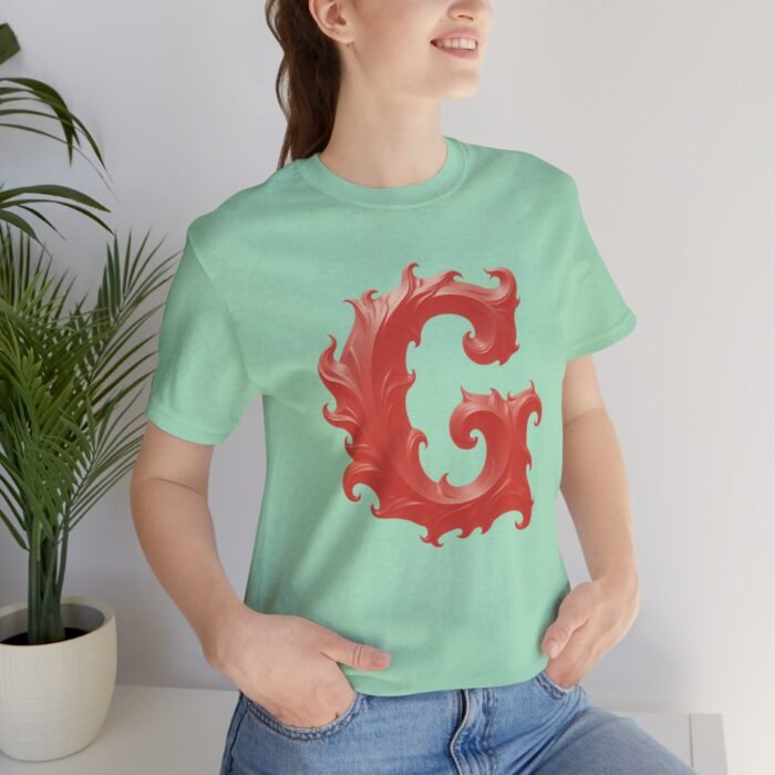Monogram Initial Letter G Design Unisex Jersey Tee - Stylish & Unique Graphic T-Shirt - Image 4
