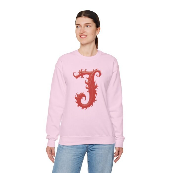 Stylish Initial J Monogram Crewneck Sweatshirt for Unisex - Cozy Casual Wear - Image 4