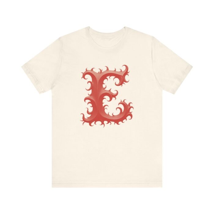 Monogram Initial Letter E Design Unisex Tee - Image 12