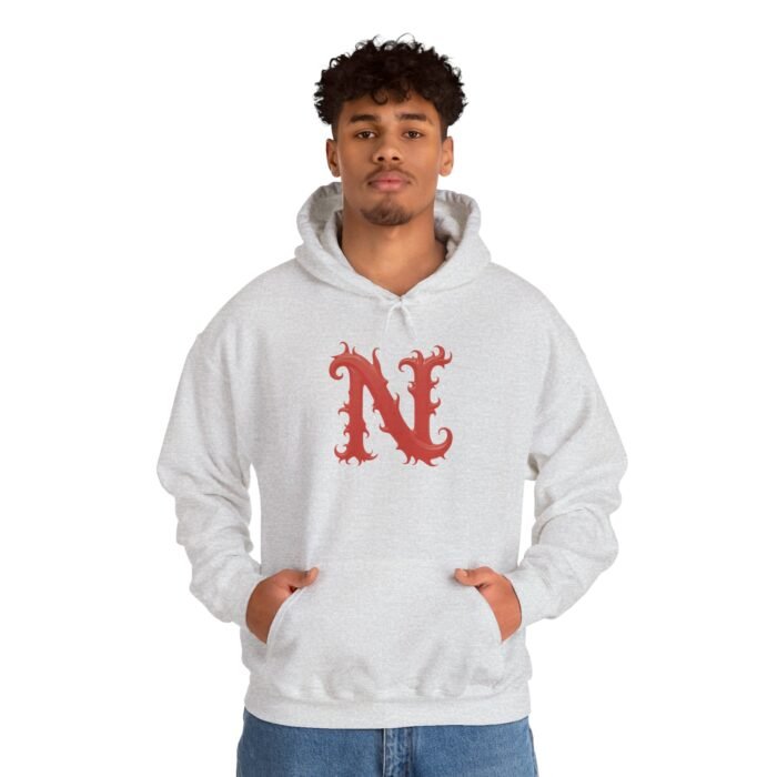 Custom Monogram Letter N - Hooded Sweatshirt for Men and Women - Image 5
