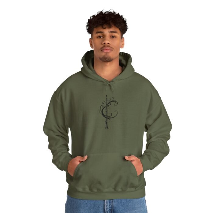 Chic Unisex Hooded Sweatshirt with Clarinet Design - Cozy Pullover for Everyday Wear, Gift for Friends and Family, Perfect for Casual - Image 4