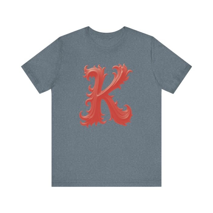 Monogram Initial Letter K Design Unisex Tee - Stylish Initial T-Shirt for Everyday Wear - Image 24