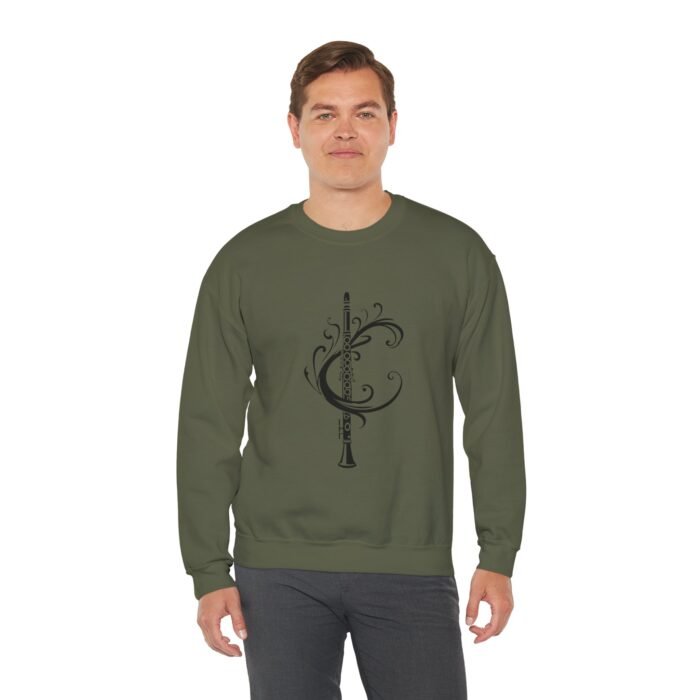 Musical Art Clarinet Sweatshirt - Unisex Sweatshirt for Musicians, Music Lover Gift, Cozy Crewneck, Clarinettist Apparel, Unique Music Design - Image 3