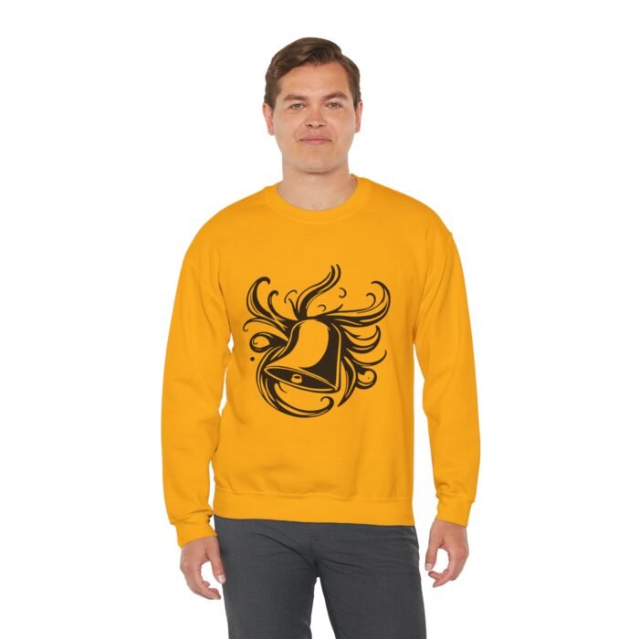 Artistic Music Bell Crewneck Sweatshirt - Cozy Unisex Pullover, Casual Wear, Gift for Art Lovers, Fall Fashion, Lightweight Sweatshirt - Image 3