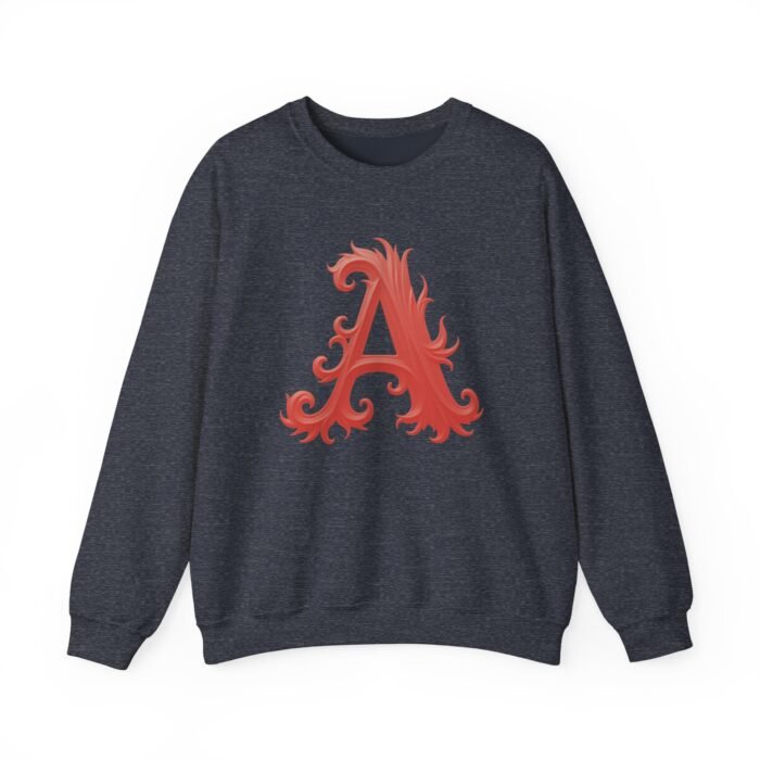 Personalized Script Initial Letter A Crewneck Sweatshirt - Cozy Custom Gift - Image 16