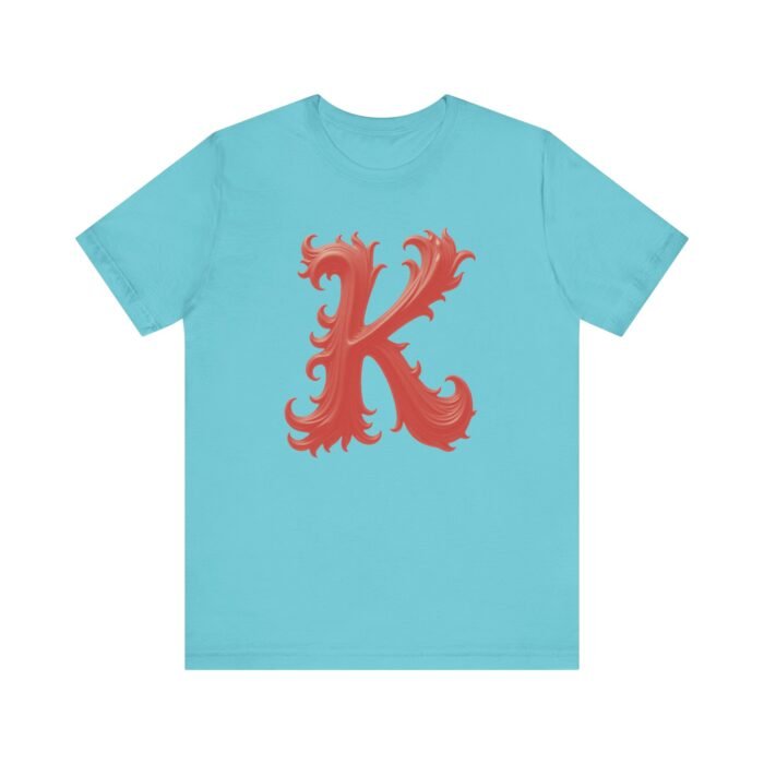 Monogram Initial Letter K Design Unisex Tee - Stylish Initial T-Shirt for Everyday Wear - Image 20