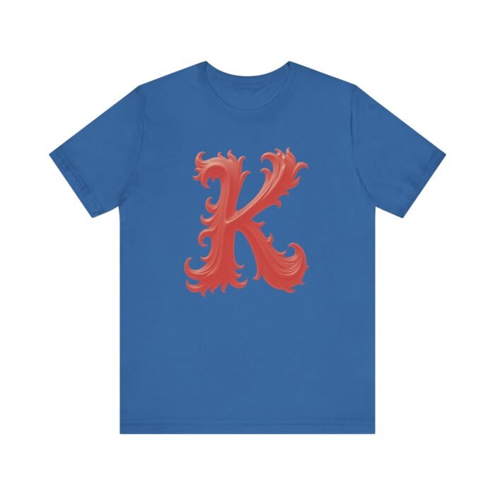 Monogram Initial Letter K Design Unisex Tee - Stylish Initial T-Shirt for Everyday Wear - Image 22