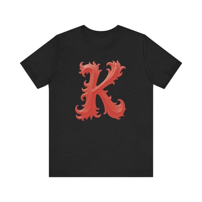 Monogram Initial Letter K Design Unisex Tee - Stylish Initial T-Shirt for Everyday Wear - Image 10