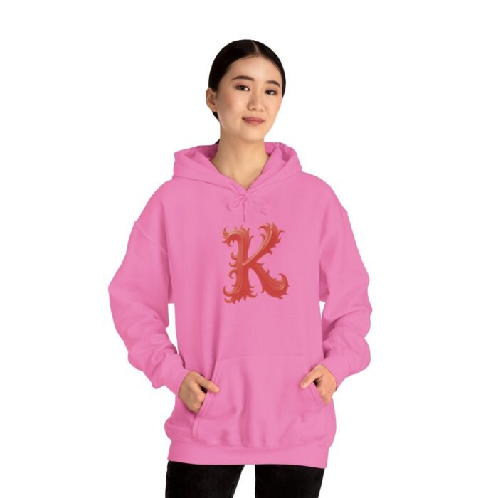 Personalized Monogram Letter K - Heavy Blend Hooded Sweatshirt - Image 4