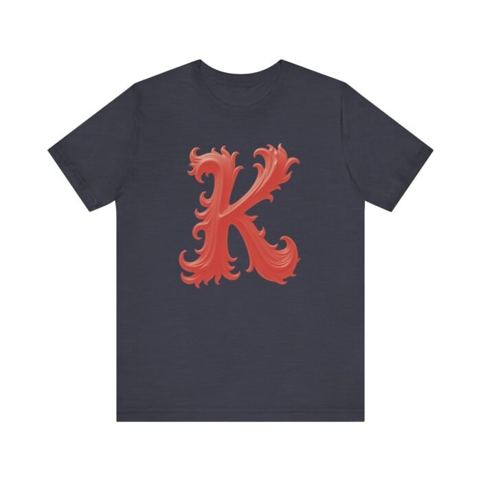 Monogram Initial Letter K Design Unisex Tee - Stylish Initial T-Shirt for Everyday Wear