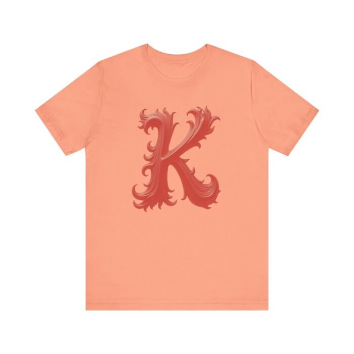 Monogram Initial Letter K Design Unisex Tee - Stylish Initial T-Shirt for Everyday Wear - Image 16