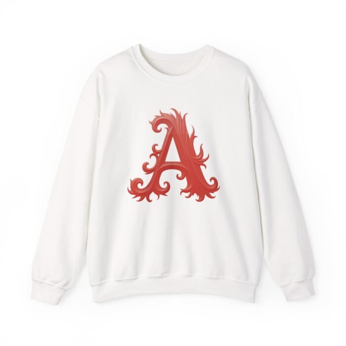 Personalized Script Initial Letter A Crewneck Sweatshirt - Cozy Custom Gift