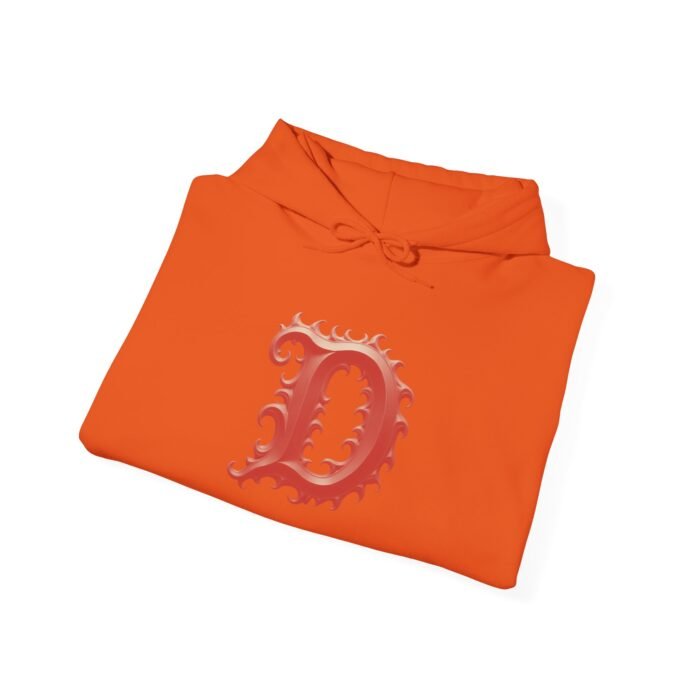 Chic Graphic Hoodie with Bold Letter D - Unisex Heavy Blend™ - Image 3