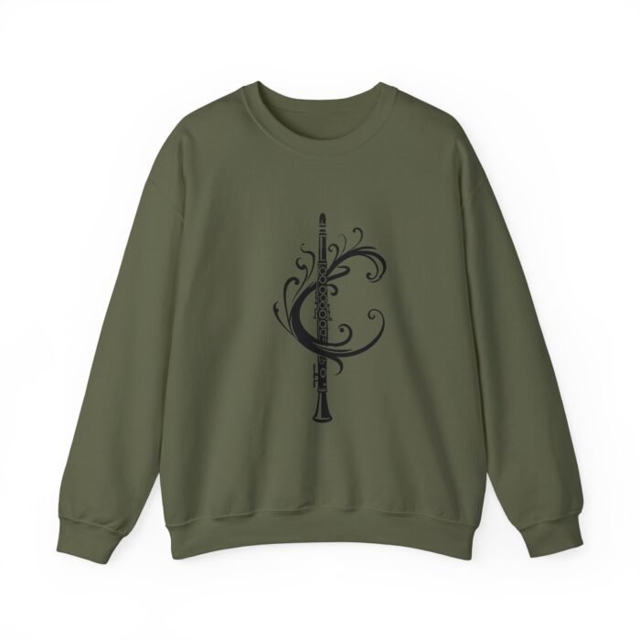 Musical Art Clarinet Sweatshirt - Unisex Sweatshirt for Musicians, Music Lover Gift, Cozy Crewneck, Clarinettist Apparel, Unique Music Design