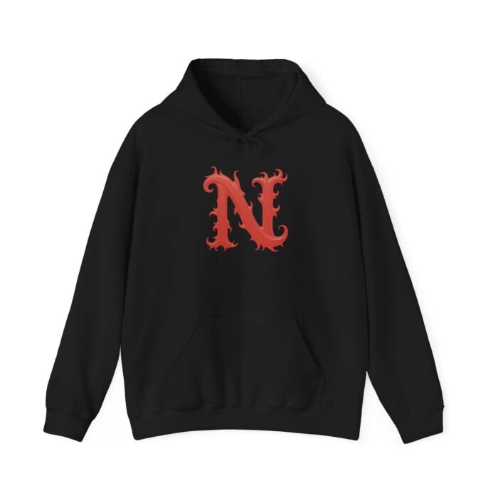 Custom Monogram Letter N - Hooded Sweatshirt for Men and Women - Image 8