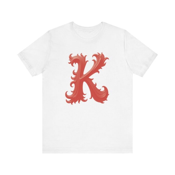 Monogram Initial Letter K Design Unisex Tee - Stylish Initial T-Shirt for Everyday Wear - Image 6