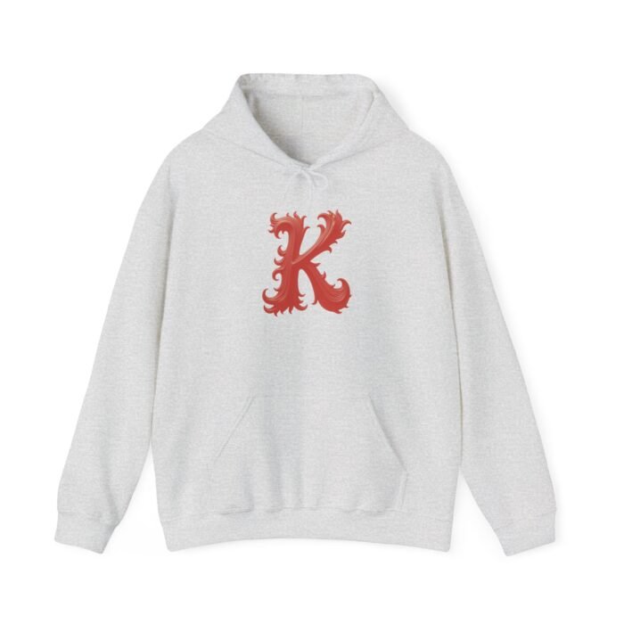 Personalized Monogram Letter K - Heavy Blend Hooded Sweatshirt - Image 8