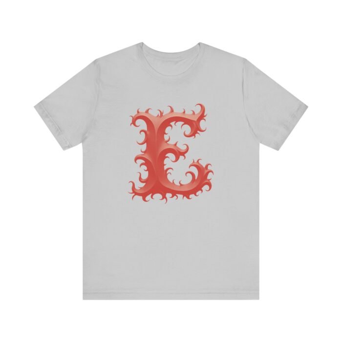 Monogram Initial Letter E Design Unisex Tee - Image 8