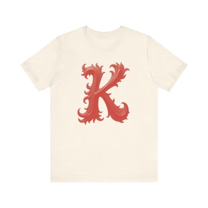 Monogram Initial Letter K Design Unisex Tee - Stylish Initial T-Shirt for Everyday Wear - Image 12
