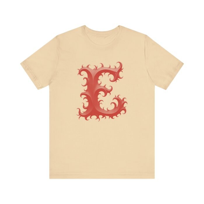 Monogram Initial Letter E Design Unisex Tee