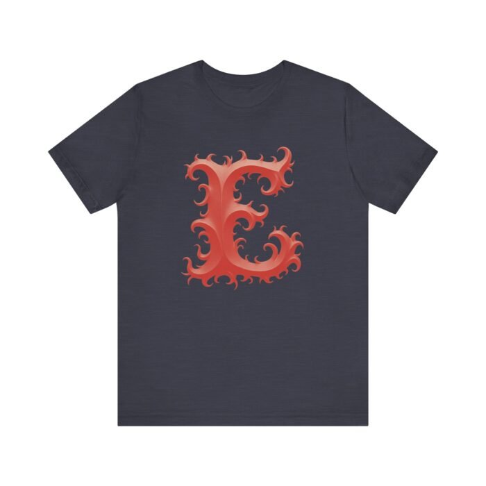 Monogram Initial Letter E Design Unisex Tee - Image 24