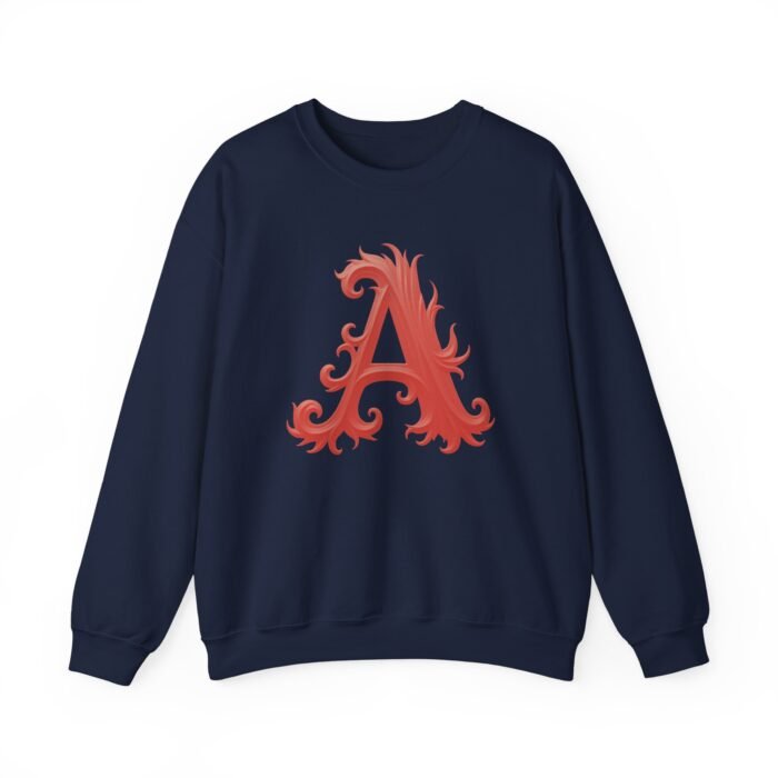 Personalized Script Initial Letter A Crewneck Sweatshirt - Cozy Custom Gift - Image 26