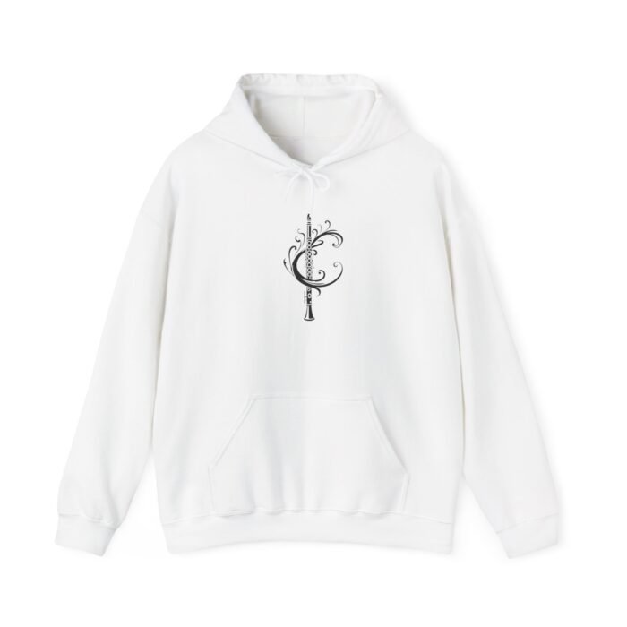 Chic Unisex Hooded Sweatshirt with Clarinet Design - Cozy Pullover for Everyday Wear, Gift for Friends and Family, Perfect for Casual - Image 6