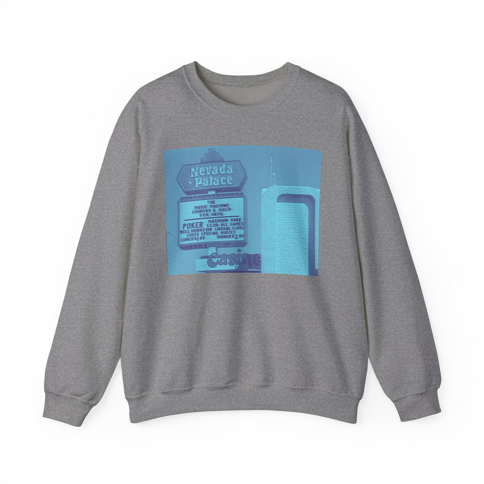 Retro Nevada Palace Sweatshirt - Unisex Cozy Crewneck, Vintage Travel Gift, Casual Everyday Wear, Perfect for Road Trips, Nostalgic Fashion