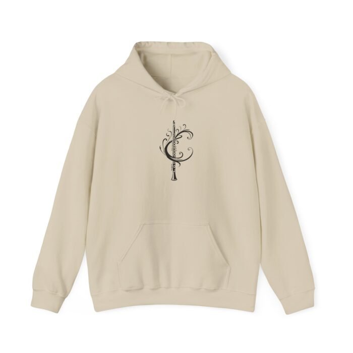 Chic Unisex Hooded Sweatshirt with Clarinet Design - Cozy Pullover for Everyday Wear, Gift for Friends and Family, Perfect for Casual - Image 10