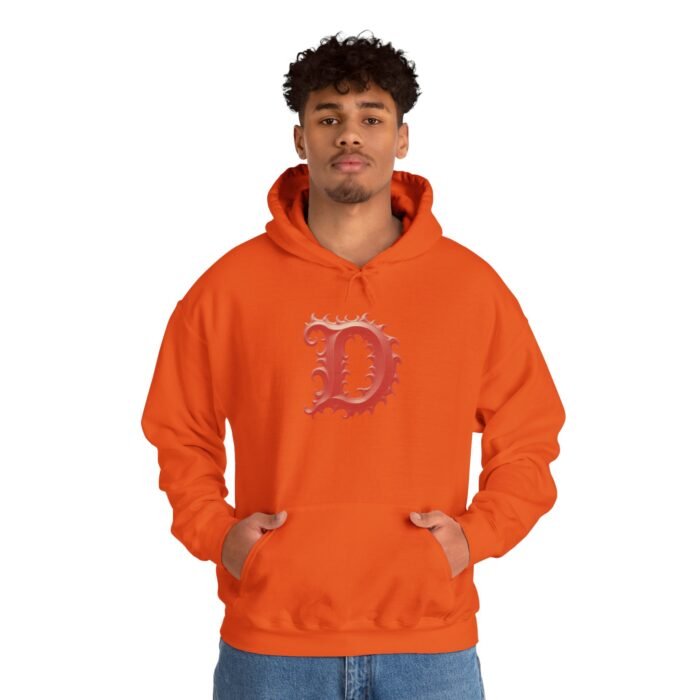 Chic Graphic Hoodie with Bold Letter D - Unisex Heavy Blend™ - Image 5