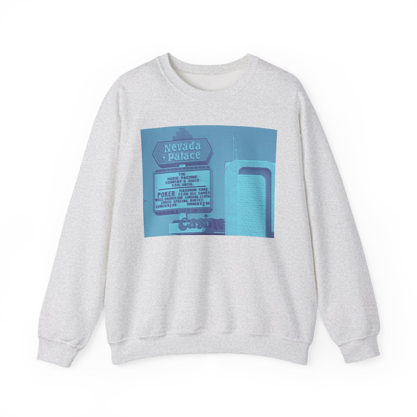Retro Nevada Palace Sweatshirt - Unisex Cozy Crewneck, Vintage Travel Gift, Casual Everyday Wear, Perfect for Road Trips, Nostalgic Fashion - Image 8