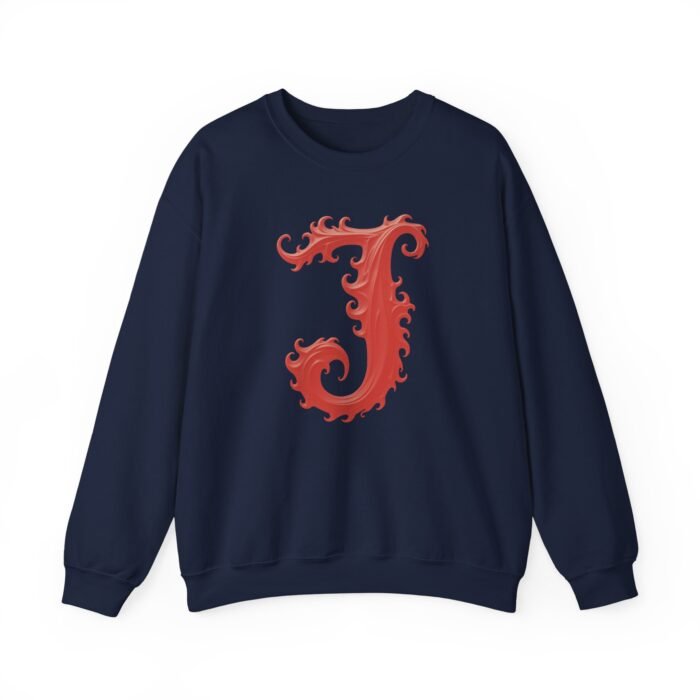 Stylish Initial J Monogram Crewneck Sweatshirt for Unisex - Cozy Casual Wear - Image 22