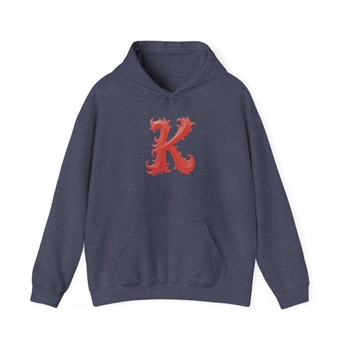 Personalized Monogram Letter K - Heavy Blend Hooded Sweatshirt - Image 16