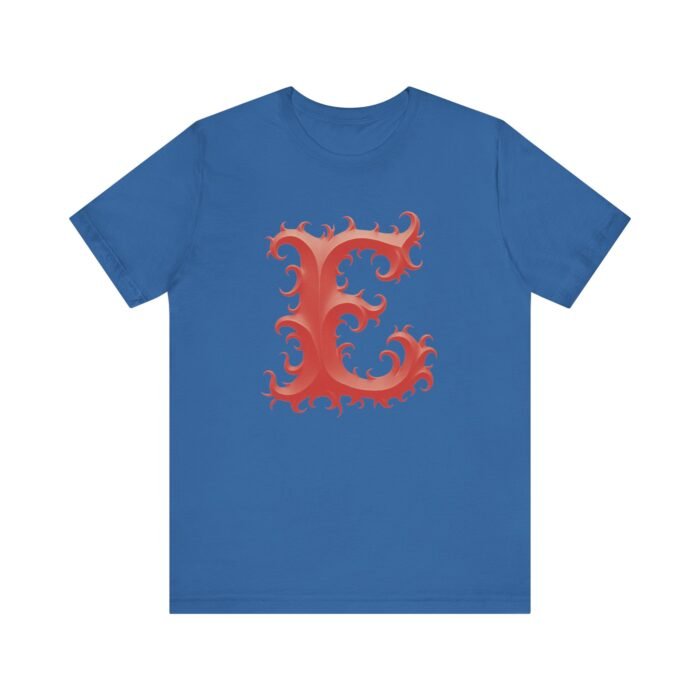 Monogram Initial Letter E Design Unisex Tee - Image 20