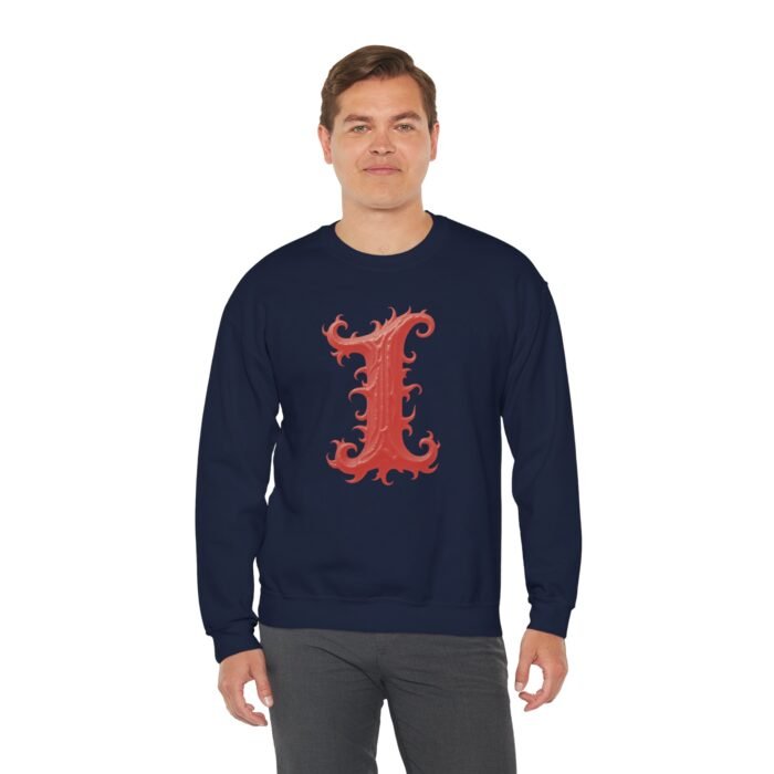 Initial Letter I - Graphic Unisex Crewneck Sweatshirt - Image 3