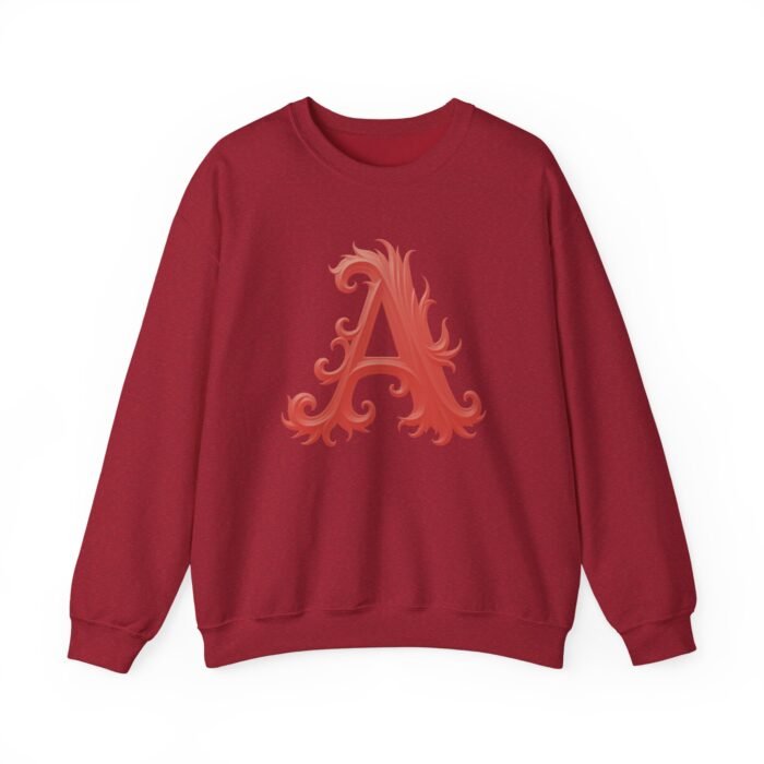 Personalized Script Initial Letter A Crewneck Sweatshirt - Cozy Custom Gift - Image 24
