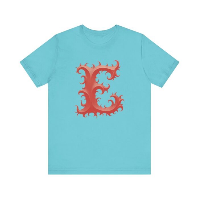 Monogram Initial Letter E Design Unisex Tee - Image 18